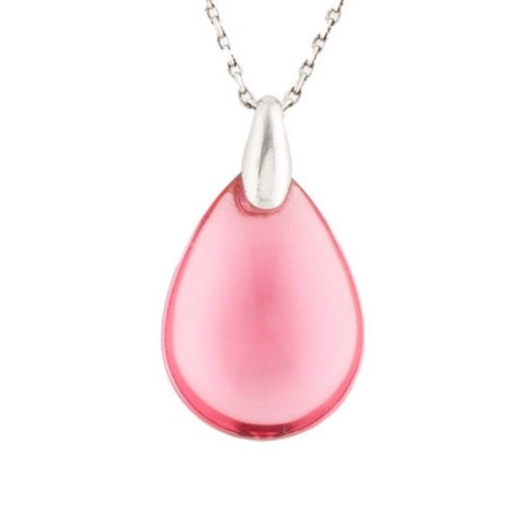 BACCARAT VINTAGE STERLING SILVER 925 PINK PSYDÉLIC PENDANT NECKLACE